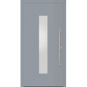 Porte d'entrée en métal Home RAL7001 Satinato blanc B1100mm H2100mm DIN droite RC 2 n.DIN EN1627
