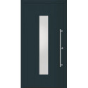Porte d'entrée en métal Home RAL7016 Satinato blanc B1100mm H2100mm DIN droite RC 2 n.DIN EN1627