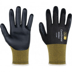 Gants anti-coupures CoreShield Double 22-2D18B Taille 10/XL noir/jaune PSA II (Par 10)