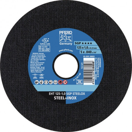 Disque à tronçonner SGP STEELOX D230x1.9 mm droit INOX perçage 22.23 mm PFERD (Par 25)