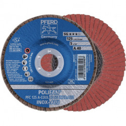 Disque à lamelles POLIFAN A-COOL SG INOX+ALU D. 125 mm granulation A-60 conique (Par 10)