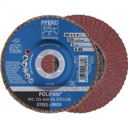 Disque à lamelles POLIFAN A SG STEELOX D. 125 mm granulation A-80 plat INOX cori (Par 10)