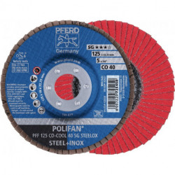 Disque à lamelles POLIFAN CO-COOL SG STEELOX D. 125 mm granulation 60 conique IN (Par 10)