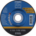 Meule à ébarber PSF STEEL D125xép.7.2 mm contre-coudé acier perçage 22.23 mm PFE (Par 10)