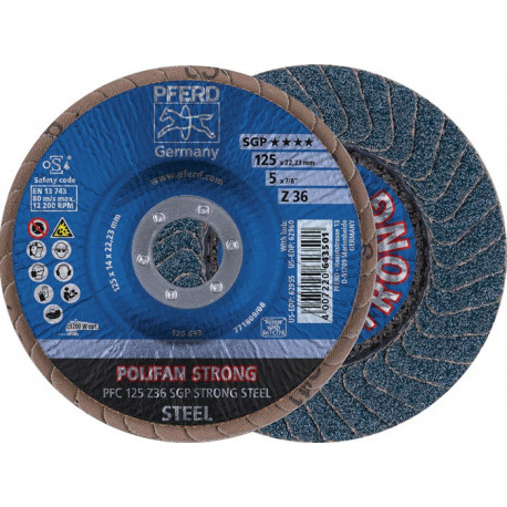 Disque à lamelles POLIFAN Z SGP STRONG STEEL D. 125 mm granulation 50 conique IN (Par 10)