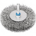 Brosse plate RBU 10010/6 INOX0.30 D. 100 mm 6 mm épaisseur de fil 0.3 mm VA 10 m