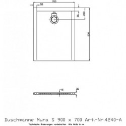 Receveur de douche Hoesch MUNA S 900x700x30mm blanc