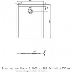 Receveur de douche Hoesch MUNA S 1000x800x30mm blanc
