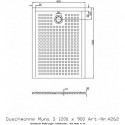 Receveur de douche Hoesch MUNA S avec antidérapant 1200x900x30mm blanc