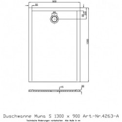 Receveur de douche Hoesch MUNA S 1300x900x30mm blanc