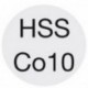 Fraise d'ébauche courte, type HR, 3 à 6 dents, en acier à coupe rapide à 10% de cobalt, sans revêtement, Ø d1 - k12 : 10,0 mm