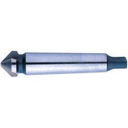 Fraise conique 90°, à chanfreiner et ébavurer, avec queue cône Morse, Ø nominal : 25,0 mm, Plus petit Ø 3,8 mm, Long. totale 106 mm