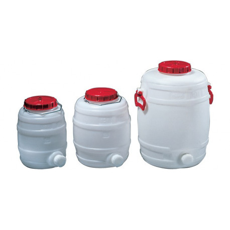 Bidon 30 l PE blanc 2 poignées de transport D. d'ouverture de remplissage 120 mm