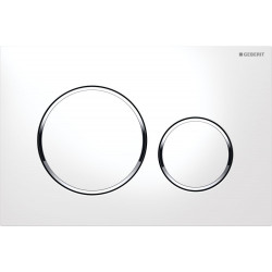 Plaque de déclenchement Geberit Sigma20 double touche: blanc, chromé brillant