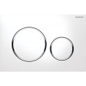 Plaque de déclenchement Geberit Sigma20 double touche: blanc, chromé brillant