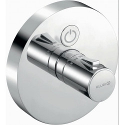 Mitigeur thermostatique encastré Kludi PUSH Feinbaus avec unité fonctionnelle rond chrome