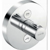 Mitigeur thermostatique encastré Kludi PUSH Feinbaus avec unité fonctionnelle rond chrome