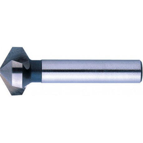 Fraise conique 120°, à chanfreiner et ébavurer, Ø nominal : 25,0 mm, Plus petit Ø 5,2 mm, Long. totale 61 mm, queue Ø 10 mm