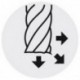 Fraise cylindrique longue, 2 dents, en carbure monobloc pour l'aluminium, Ø d1 - h10 : 8,0 mm, Long. totale l1 63 mm, Long. coupe l2 16 mm