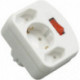 Adaptateur avec interrupteur 2+1 voies blanc (Par 6)