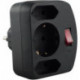 Adaptateur avec interrupteur 2+1 voies noir (Par 6)