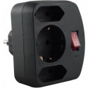 Adaptateur avec interrupteur 2+1 voies noir (Par 6)