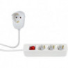 Multiprise 3+1 voies avec interrupteur blanc 2m power split