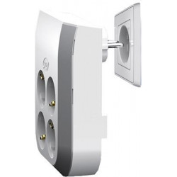 Rallonge de prise MultiPower 4 prises blanc-gris (Par 2)