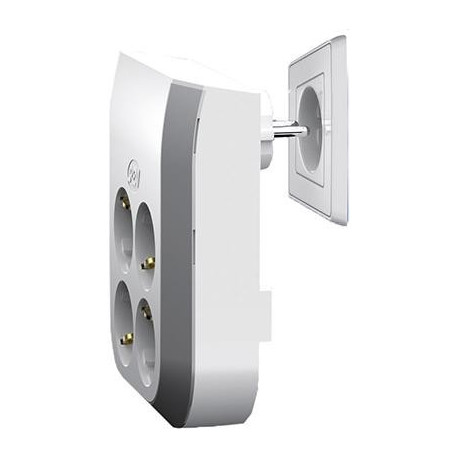 Rallonge de prise MultiPower 4 prises blanc-gris (Par 2)