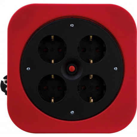 Enrouleur câbles S 10m quadruple H05VV-F3G rouge plastique (Par 4)