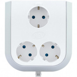 Rallonge de prise MultiPower 3 voies blanc-gris (Par 2)