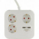 Multiprise 3 voies 2xUSB blanc-noirPowerquad (Par 6)