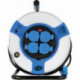 Enrouleur de câble 50m acier IP44 4-sorties st-rt H05VV-F 3G1,5 