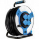 Enrouleur de câble 50m acier IP44 4-sorties st-rt H05VV-F 3G1,5 