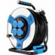 Enrouleur de câble 50m acier IP44 4-sorties st-rt H05VV-F 3G1,5 