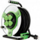 Enrouleur de câble 50m acier IP44 4-sorties st-gn H05RR-F 3G1,5 