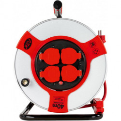 Enrouleur de câble 40m acier-rouge H07RN-F3G 