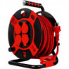 Enrouleur de câble 40m 4-sorties IP 44 plastique H07RN-F 3G1,5 noir rouge