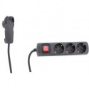 Multiprise 3 prises avec interrupteur 5m noir Smart (Par 4)