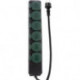 Bloc multiprise 2 voies 1,4m sw-gn IP44 avec couvercle à charnière (Par 3)