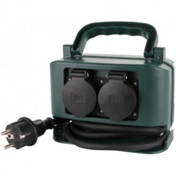 Répartiteur d'alimentation 4 sorties IP44 2m H07RN-F 3G1.5 vert-noir (Par 4)