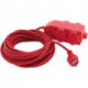Rallonge Schuko 10m 4-sorties rouge