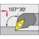 Barre d'alésage ISO 107,5° A..-SDQCR/L, à arrosage interne, Désignation : A12L SDQCR 07, Ø queue - dg7 12 mm, Dimensions Ø min. 18 mm