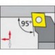 Porte-outil ISO 95° PCLNR/L, Désignation : PCLNR 2525 M12, Queue vierkant 25 x 25 mm, Dimensions l 150 mm, Dimensions l1 : 33 mm