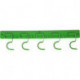 Rail d'équipement 5 crochets 48 cm 5 supports en plastique.