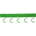Rail d'équipement 5 crochets 48 cm 5 supports en plastique.