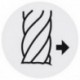 Fraise cylindrique en carbure monobloc pour l'usinage dur, extra longue, de 6 à 8 dents, de 55°, Ø d1 - h10 : 12,0 mm, Long. totale l1 150 mm