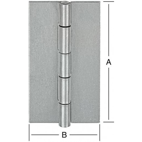 Charnière DIN étroite 60x34 mm glace non liée