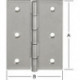 Charnières 60X46 mm acier inoxydable(V2A)
