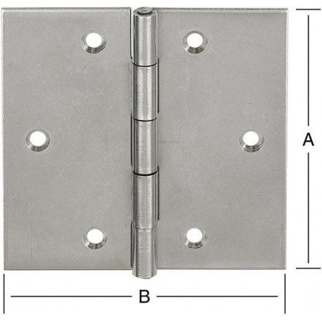 Charnières 70X70 mm acier inoxydable (V2A)